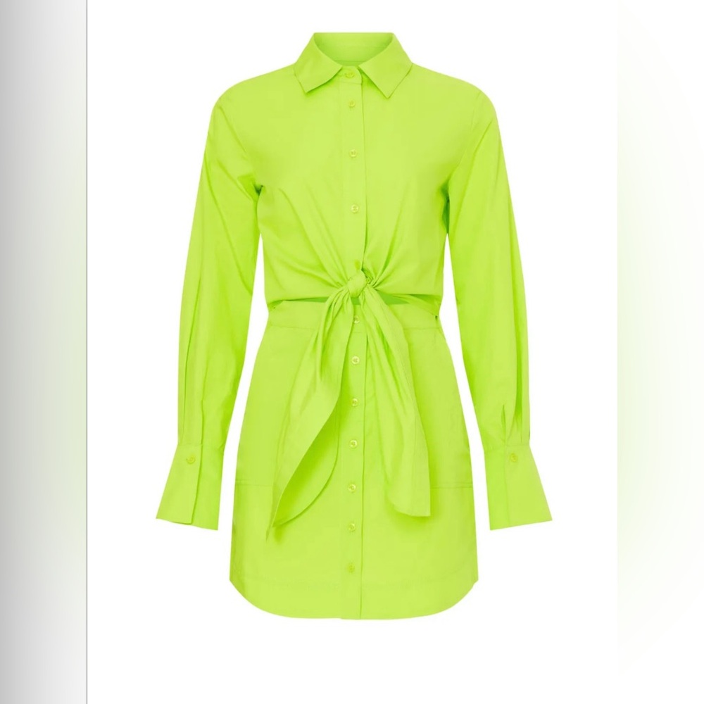 Neon green button up dress